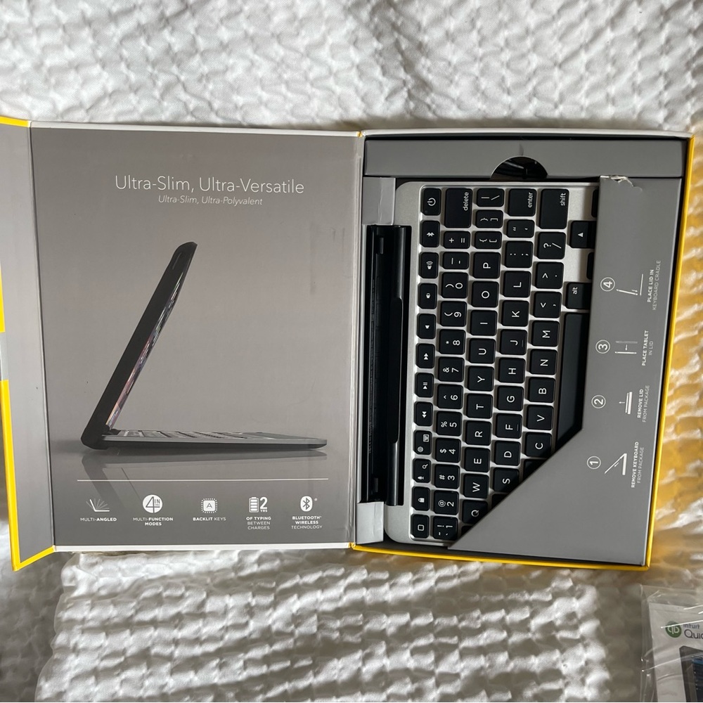 ZAGG Slim Book iPad Air 2 Bluetooth Keyboard Backlit Keys Detachable Case NEW - Picture 7 of 8